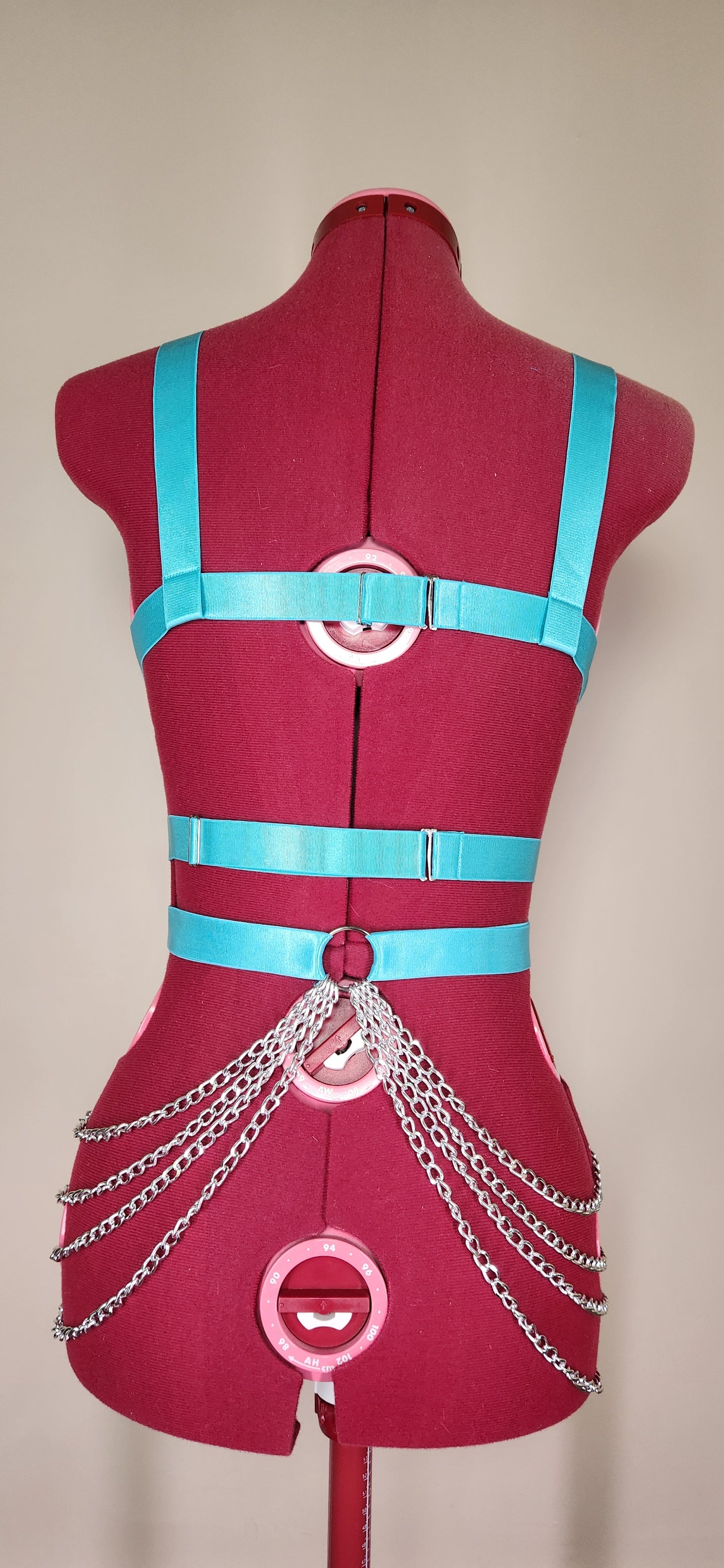 Rave Royalty : Electric Aqua Blue Harness & Belt Festival Clothing & Accessories