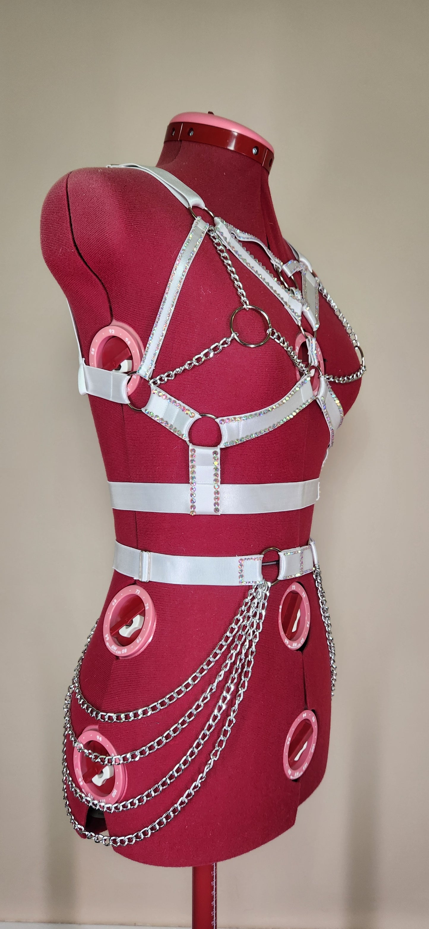 Rave Royalty : Electric Thunder White Festival Harness, Clothing & Accessories