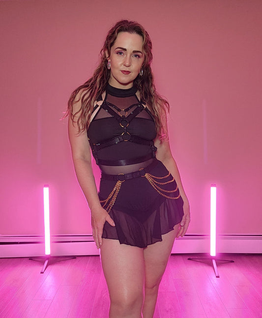 Rave royalty Electric Jet Black Harness & Belt Festival Clothing & Accessories