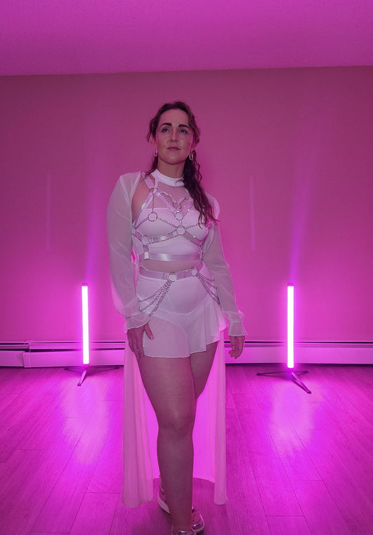 Rave Royalty : Electric Thunder White Festival Harness, Clothing & Accessories