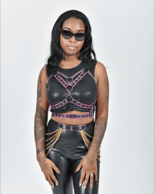 Rave royalty Electric Jet Black Harness & Belt Festival Clothing & Accessories